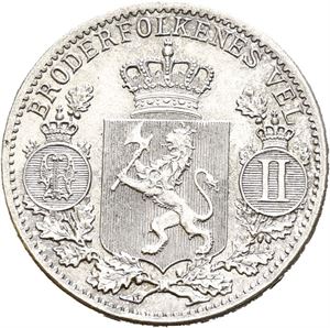 OSCAR II 1872-1905, KONGSBERG, 25 øre 1899