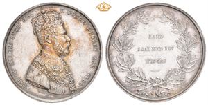 Carl XV. Kastepenning til kroningen 1860. Bergslien. Sølv.