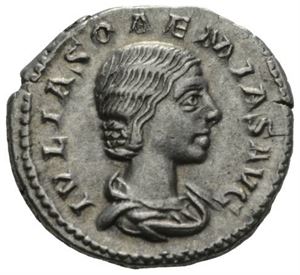 JULIA SOAEMIAS d.222 e.Kr., denarius, Roma 220-222 e.Kr. R: Venus stående mot venstre