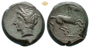 CARTHAGE, Carthage or Punic mint in Sicily. Circa 400-350 BC. Æ unit (17 mm, 6,53 g).