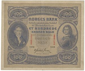 100 kroner 1940. B.4719990.