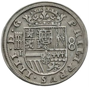 Philip IV, 8 reales 1651 I