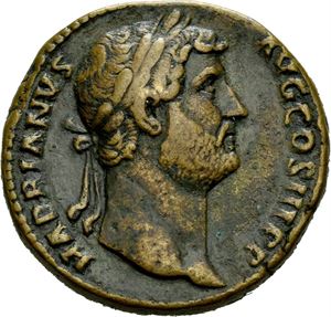 Hadrian 117-138, Æ sestertius, Roma 136 e.Kr. R: Diana stående mot venstre