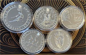 Minnemynter proof Norge, 5 stk