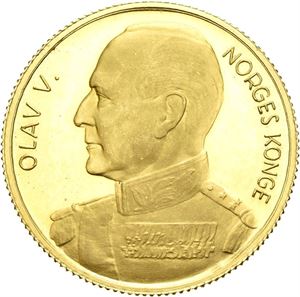 Olav V. Statsbesøket i Østerrike 1966. Gull (1 dukat). 20 mm