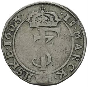 2 mark 1663. S.26. Ex. Kjøpt av Numisma 2/3-2011