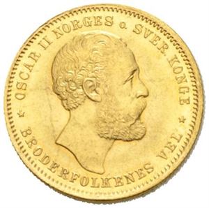 Oscar II, 20 kroner/5 species 1875.