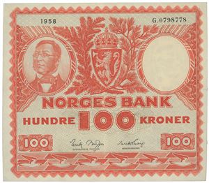 100 kroner 1958 G