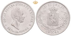 1/2 speciedaler 1849. Liten kantskade/minor edge nick