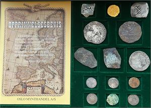 Original promotion set (Rundesett) of 14 coins from the Akerendam Treasure