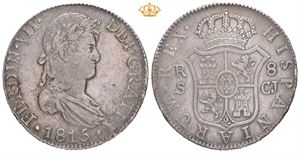 Ferdinand VII, 8 reales 1815. CJ. Sevilla