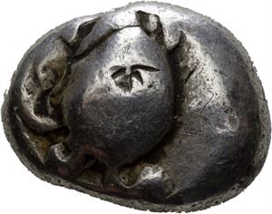 AIGINA, 485-480 f.Kr., stater (12,30 g). Skilpadde/Inkus. Testmerker/testmarks