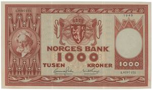 1000 kroner 1949 A 0297421.