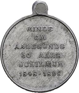 Aalesund 50 år 1848-1898. Aluminium med hempe. 25 mm
