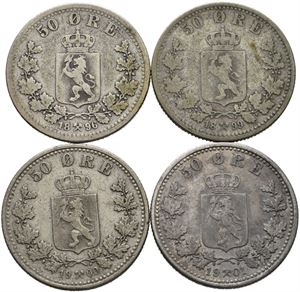 50 øre 1896, 99, 1900 og 1901